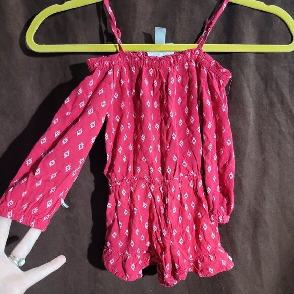 Children's Place Red shorts romper with straps and off the shoulder size 4 xs - Picture 1 of 10